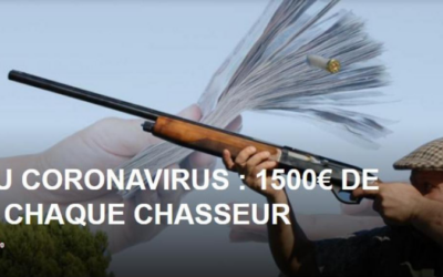 Non, les chasseurs ne recevront pas de prime de 1.500 euros durant le confinement